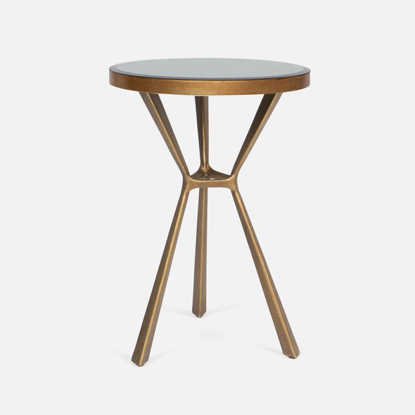 Paislee Brass Angular Tripod Table