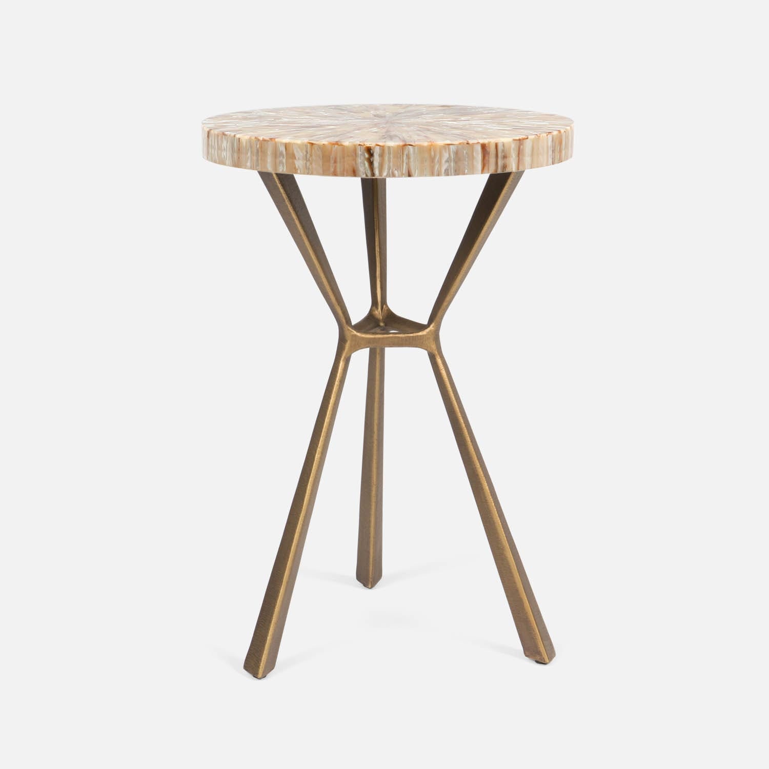 Paislee Brass Angular Tripod Table