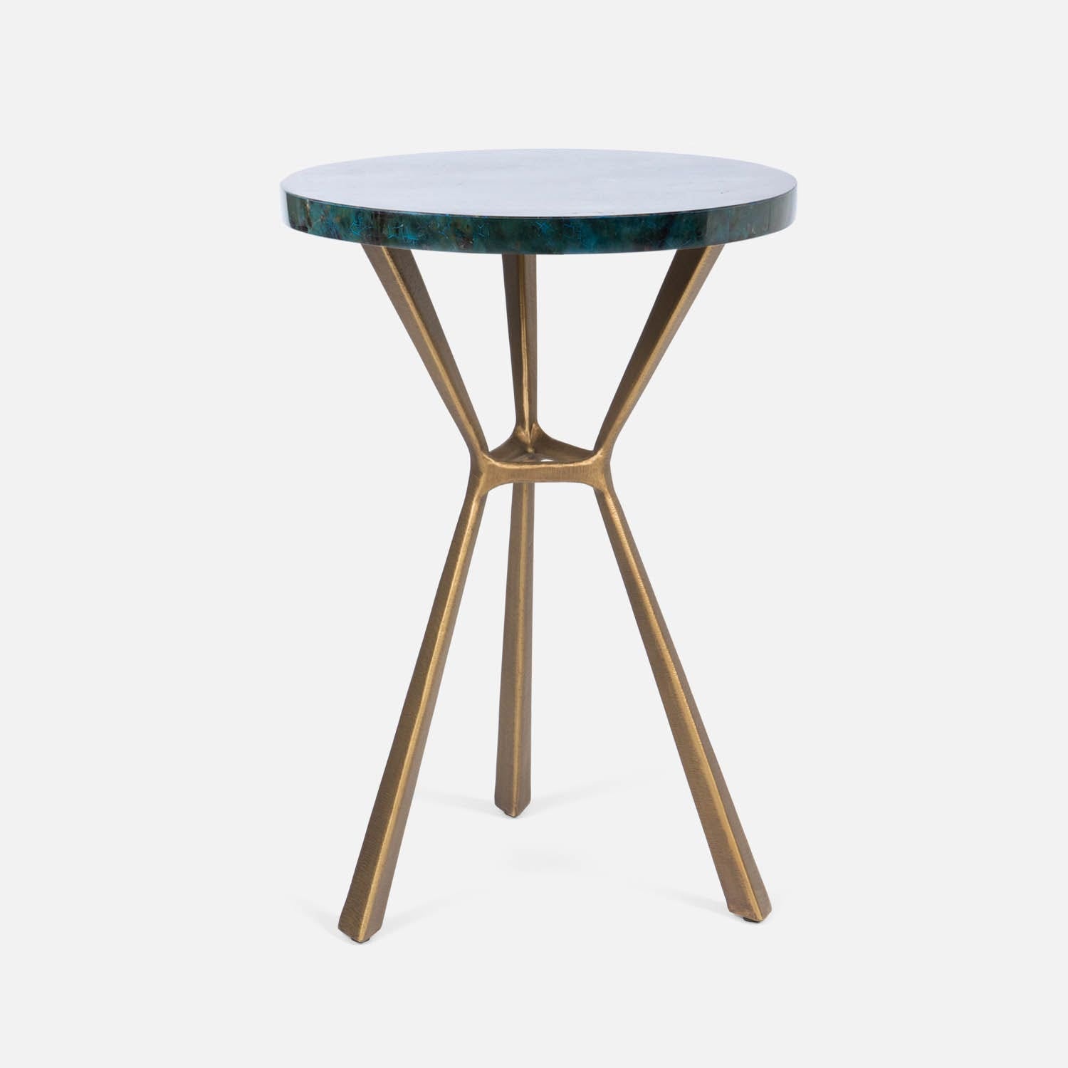 Paislee Brass Angular Tripod Table