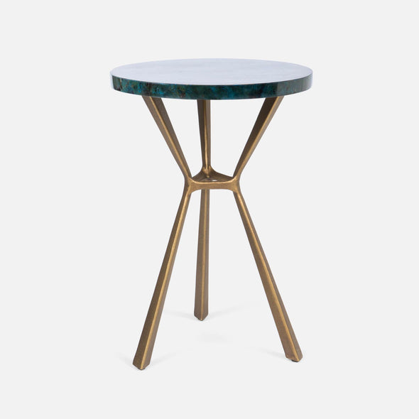 Paislee Brass Angular Tripod Table