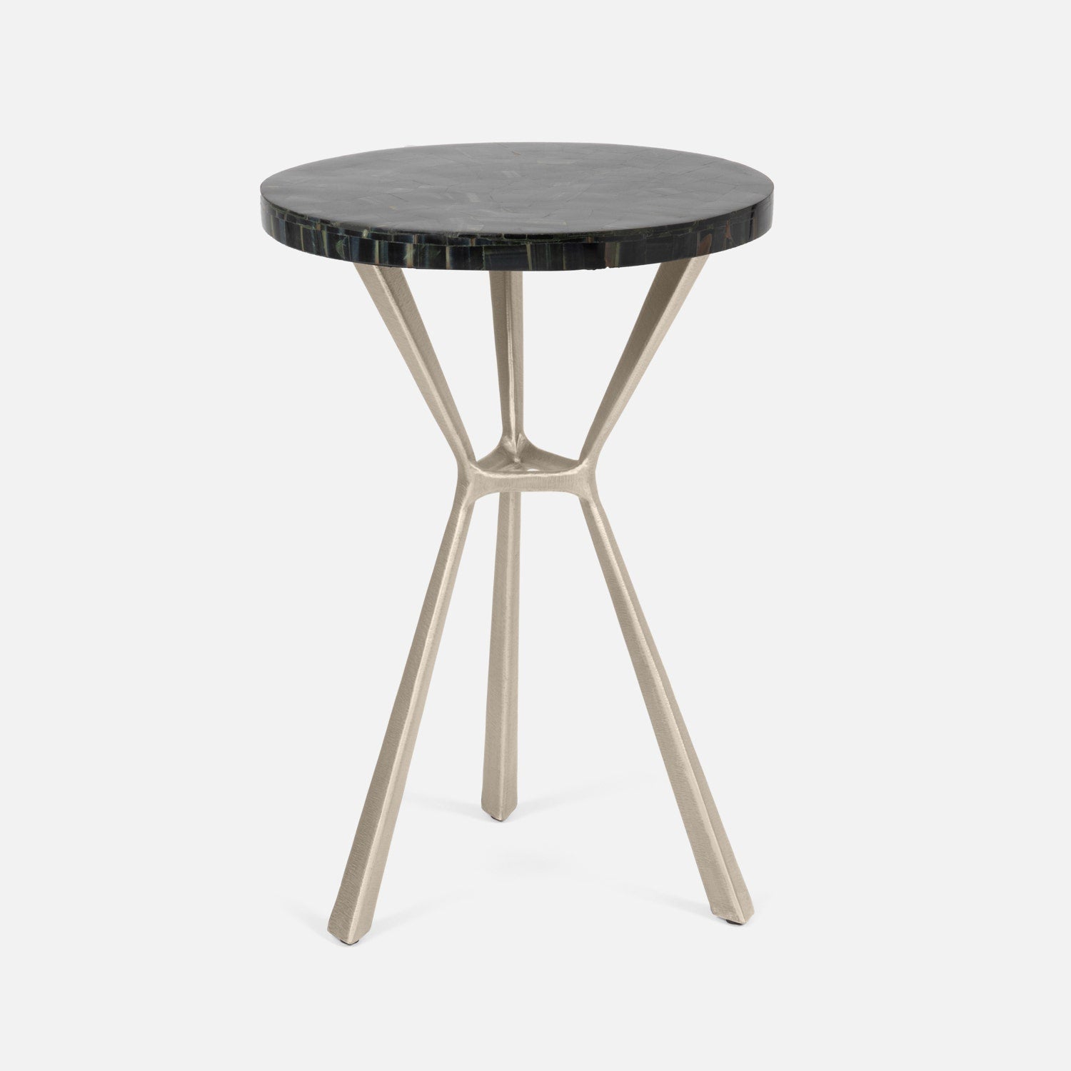 Paislee Brass Angular Tripod Table