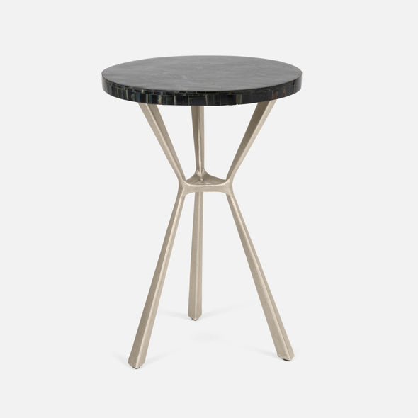 Paislee Brass Angular Tripod Table