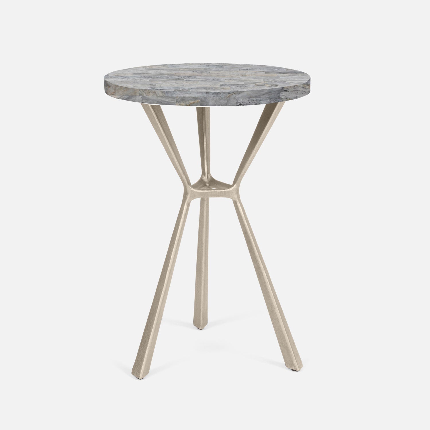 Paislee Brass Angular Tripod Table