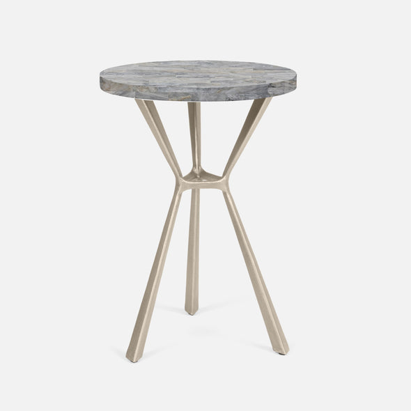 Paislee Brass Angular Tripod Table
