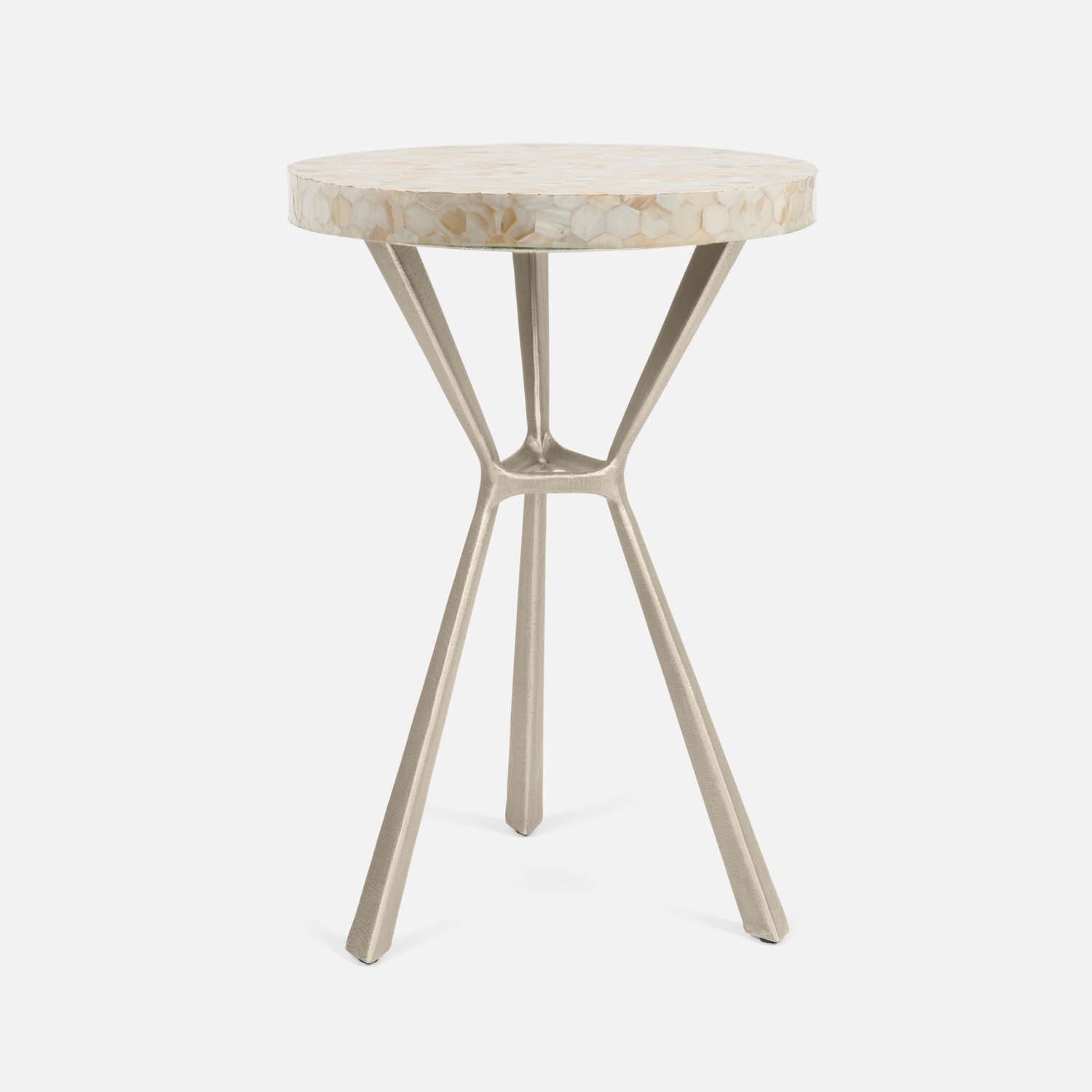 Paislee Brass Angular Tripod Table