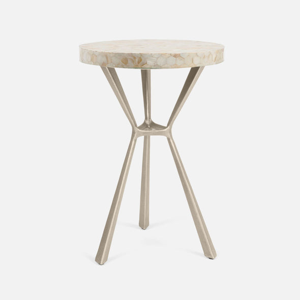 Paislee Brass Angular Tripod Table