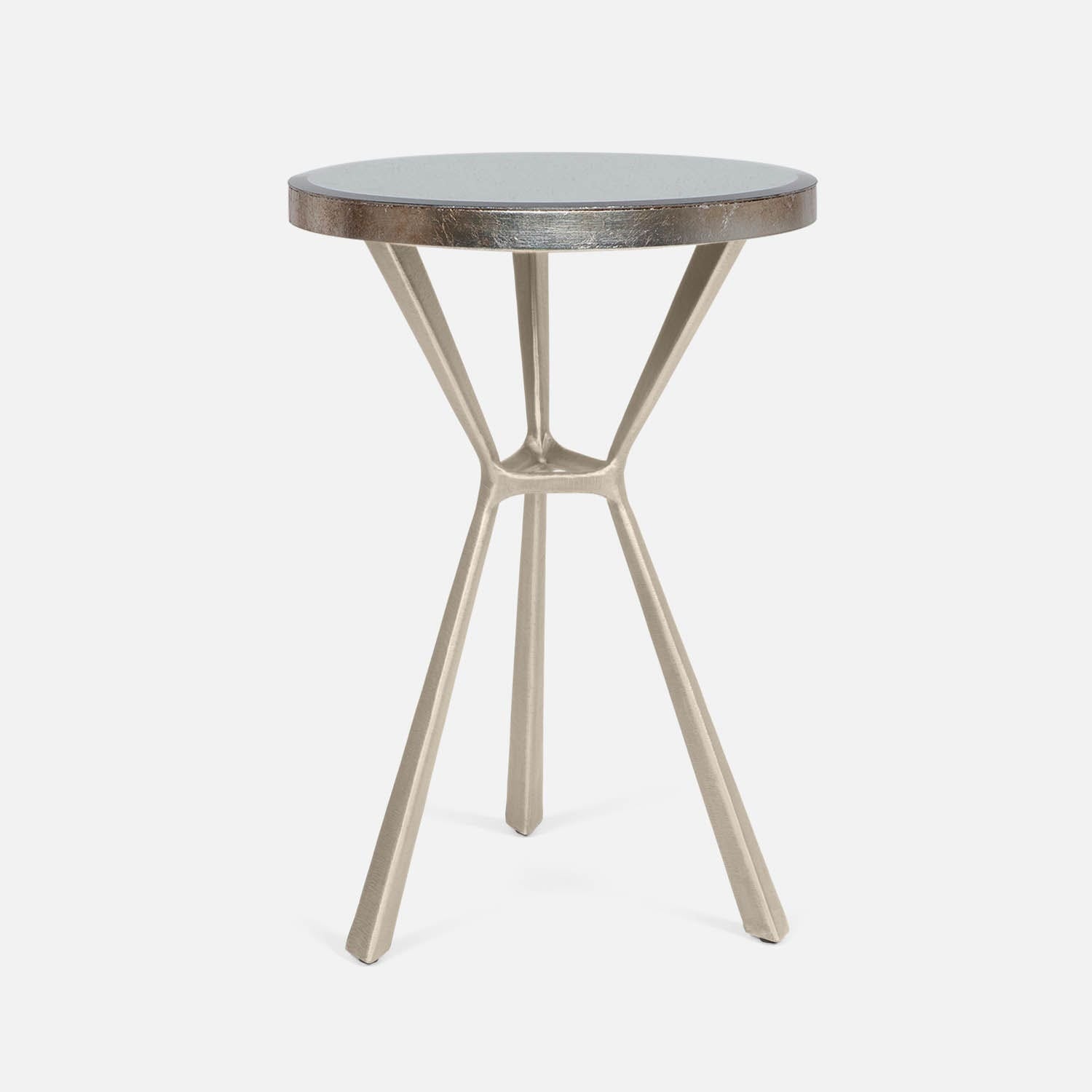 Paislee Brass Angular Tripod Table