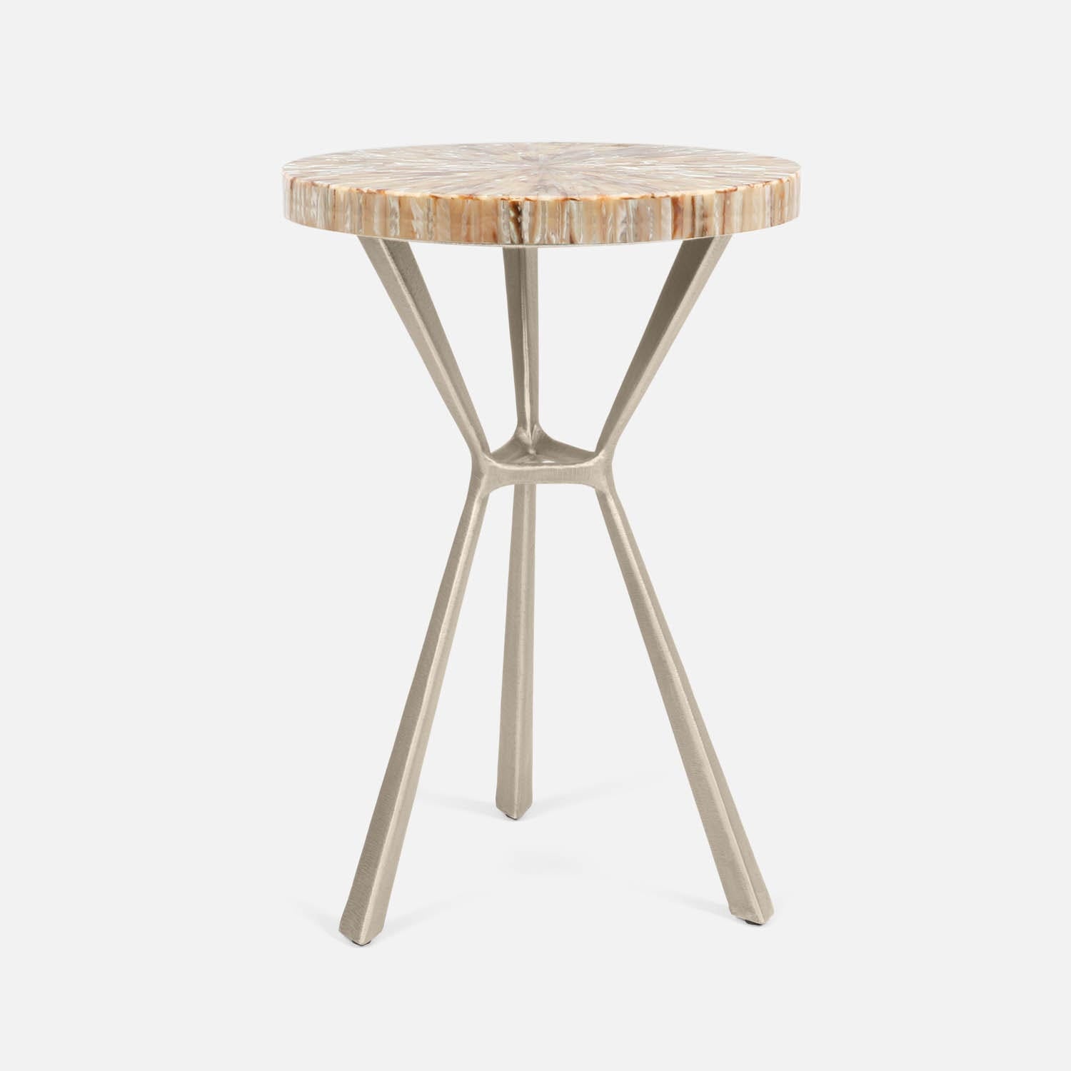 Paislee Brass Angular Tripod Table