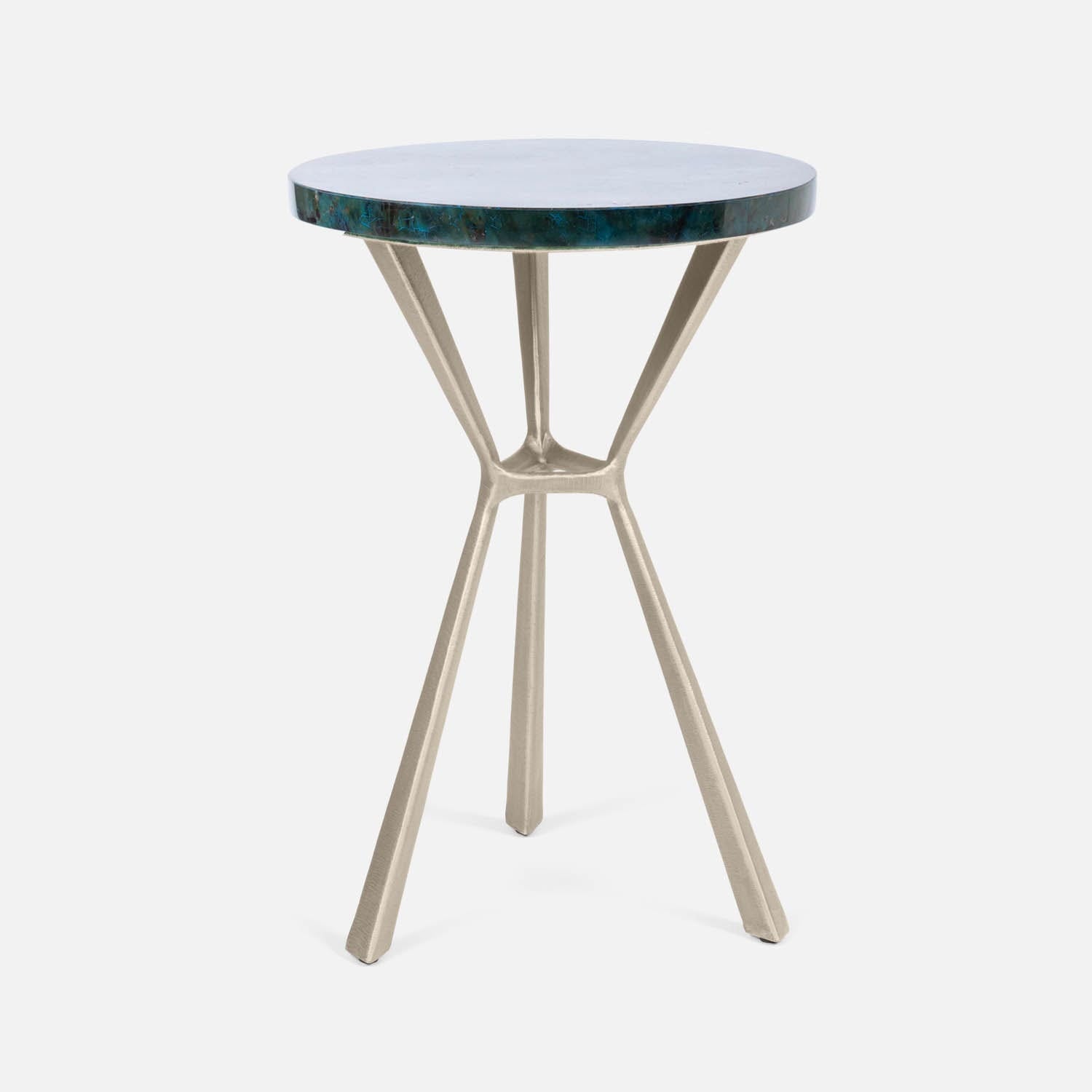 Paislee Brass Angular Tripod Table