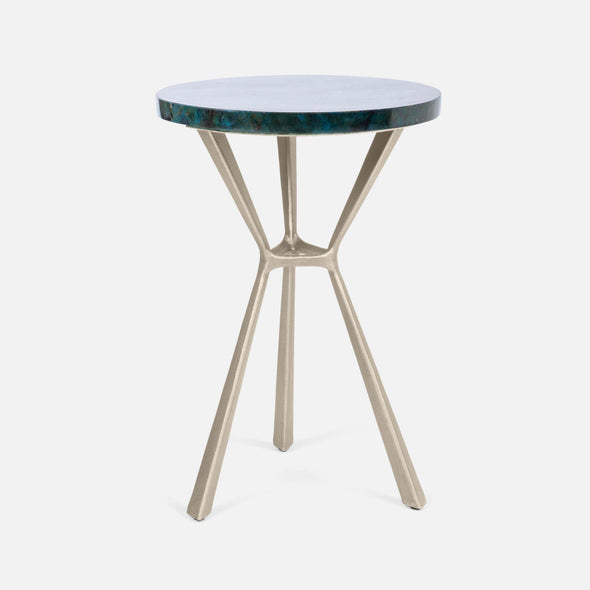 Paislee Brass Angular Tripod Table