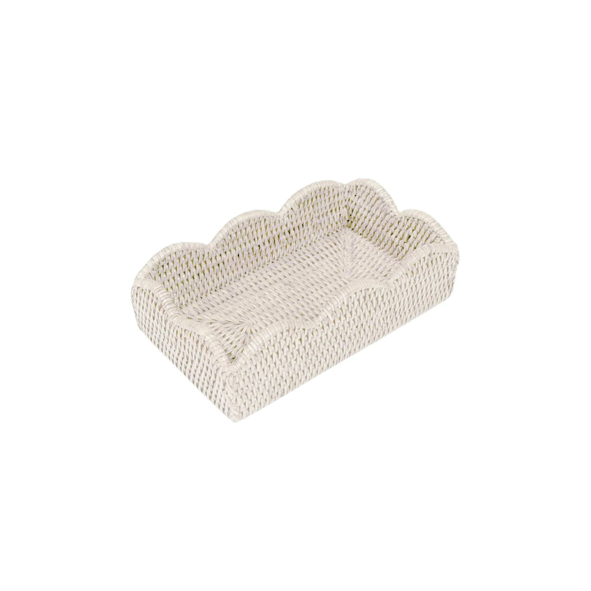 Rattan Scallop Guest Towel Holder