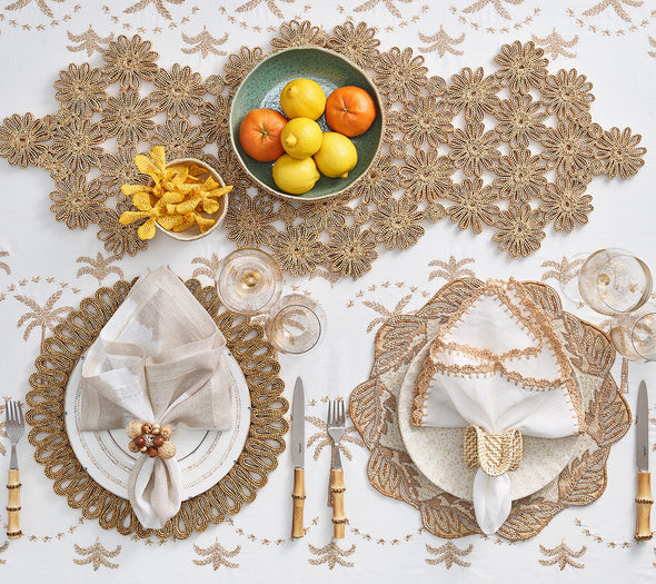 Embroidered Palm Tablecloth