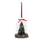 Vintage Sisal Tree in Glass Dome Ornaments