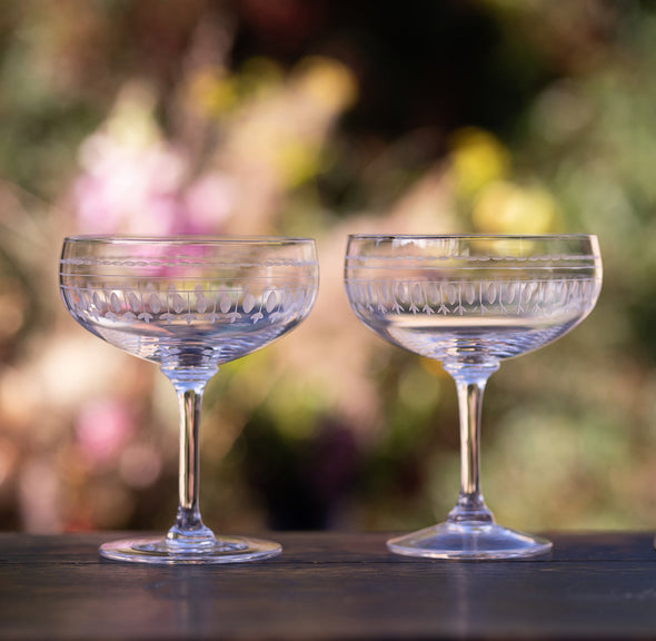 Ovals Crystal Cocktail Glasses