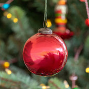 Antique Shiny Ruby Glass Ball Ornaments