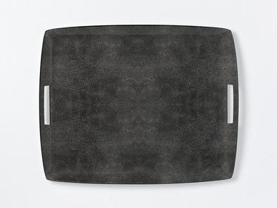 Anthracite Shagreen XL Serving Tray with Handles