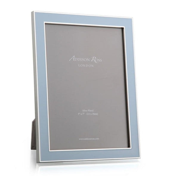 Powder Blue Enamel & Silver Picture Frame