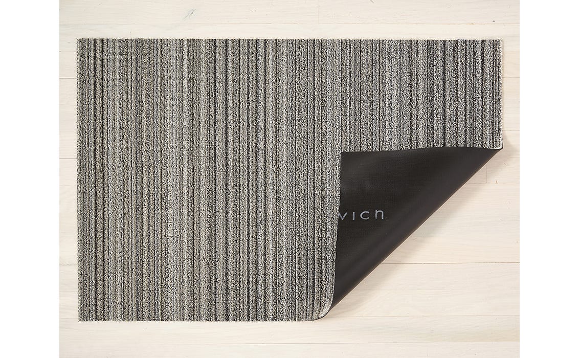 Skinny Stripe Shag Mat Rugs Chilewich 18" x 28" Birch 
