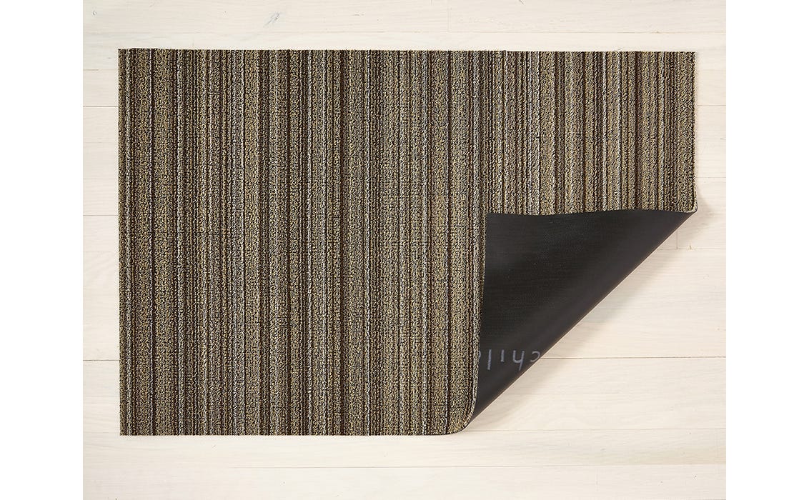 Skinny Stripe Shag Mat Rugs Chilewich 18" x 28" Mushroom 