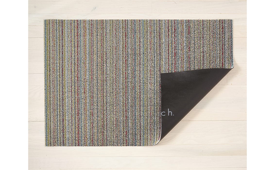 Skinny Stripe Shag Mat Rugs Chilewich 18" x 28" Soft Multi 