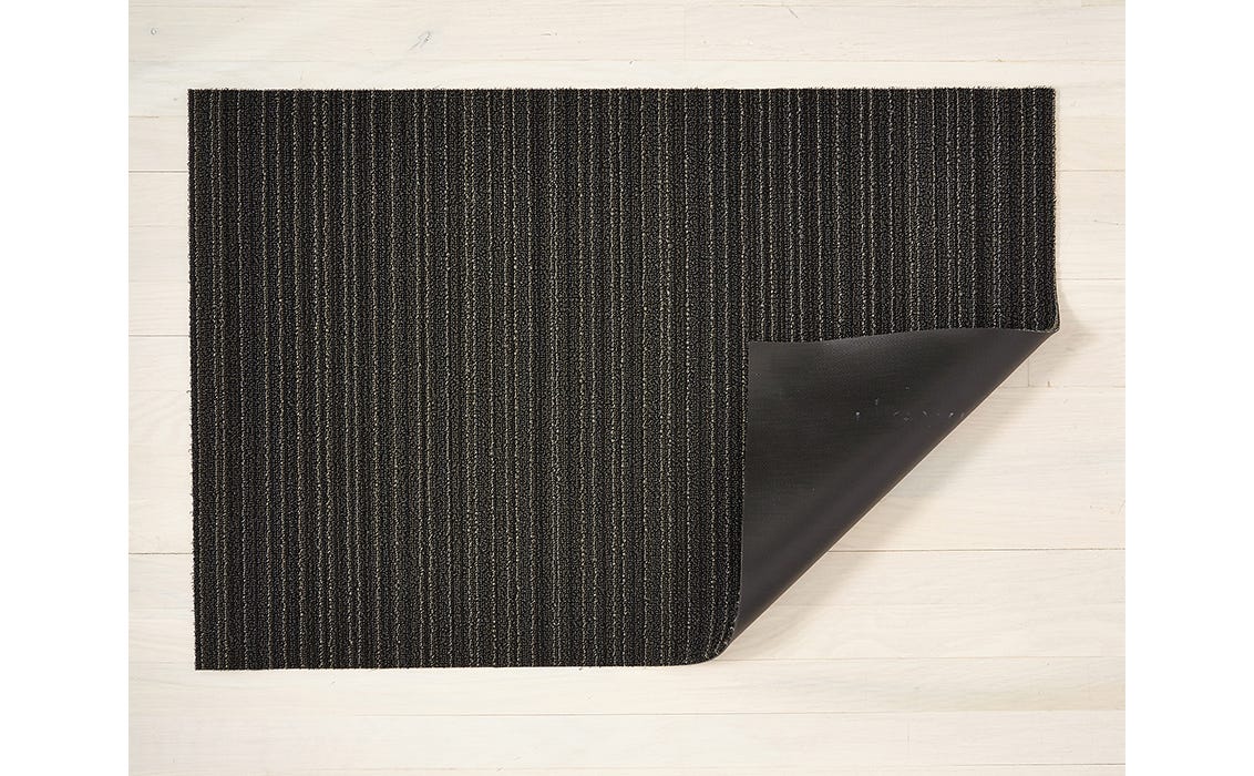 Skinny Stripe Shag Mat Rugs Chilewich 18" x 28" Steel 