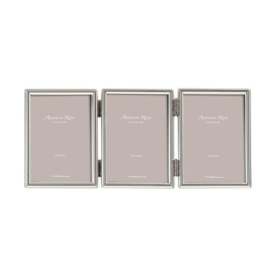 Fine Edged Silver Triple Photo Frame