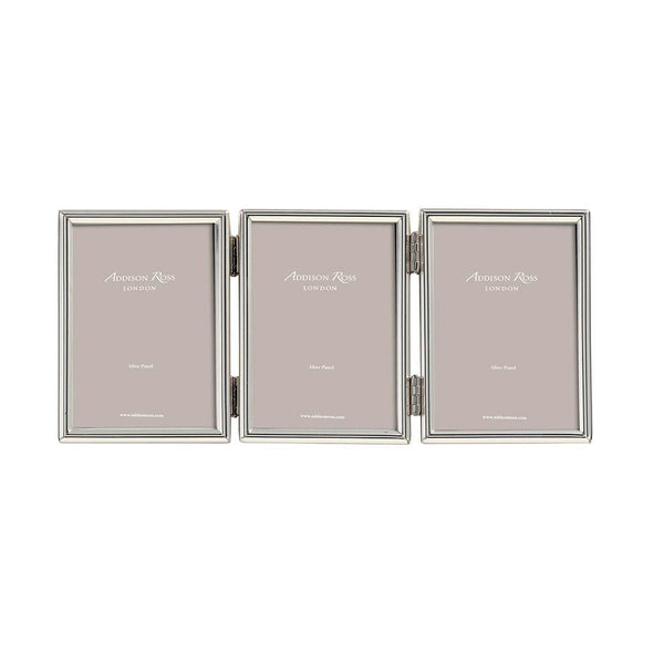 Fine Edged Silver Triple Photo Frame