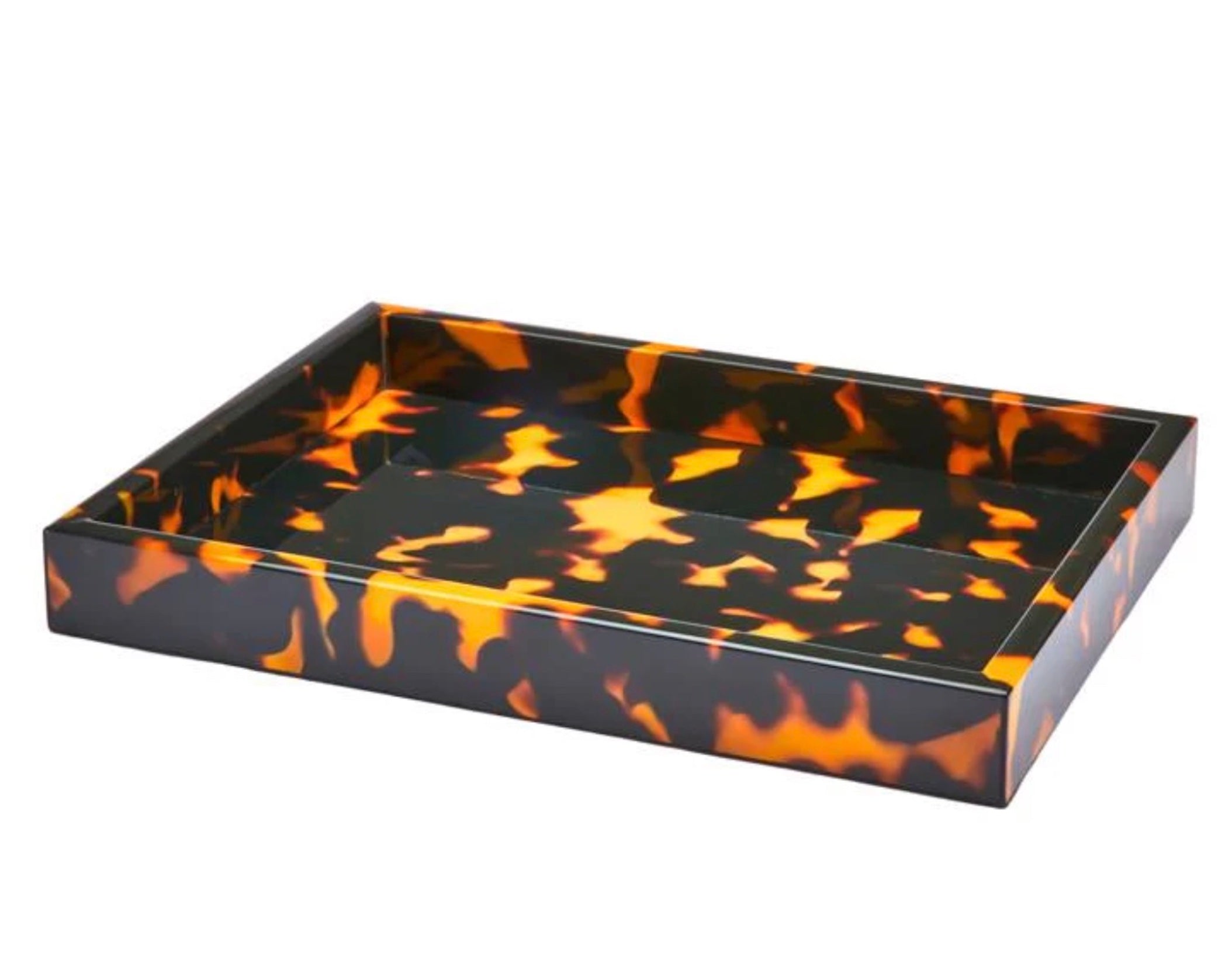 Faux Tortoiseshell Small Lacquered Serving Tray