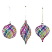 Swirl Stripe Vintage Glass Ornaments