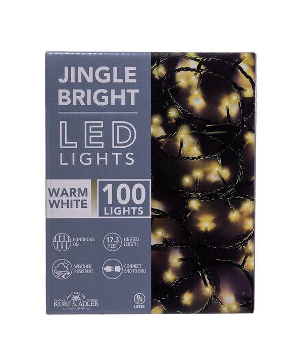 Warm White LED Green Wire Jingle Bright Light Set