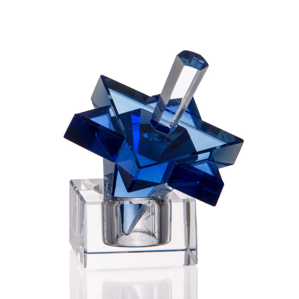Crystal Star of David Dreidel with Clear Stand
