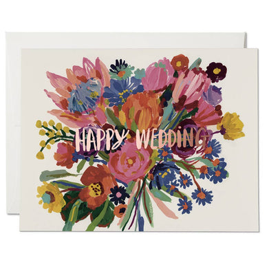 Happy Wedding Flowers wedding greeting card