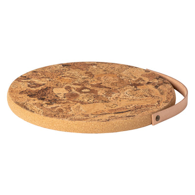 Cork Trivet with Leather Handle