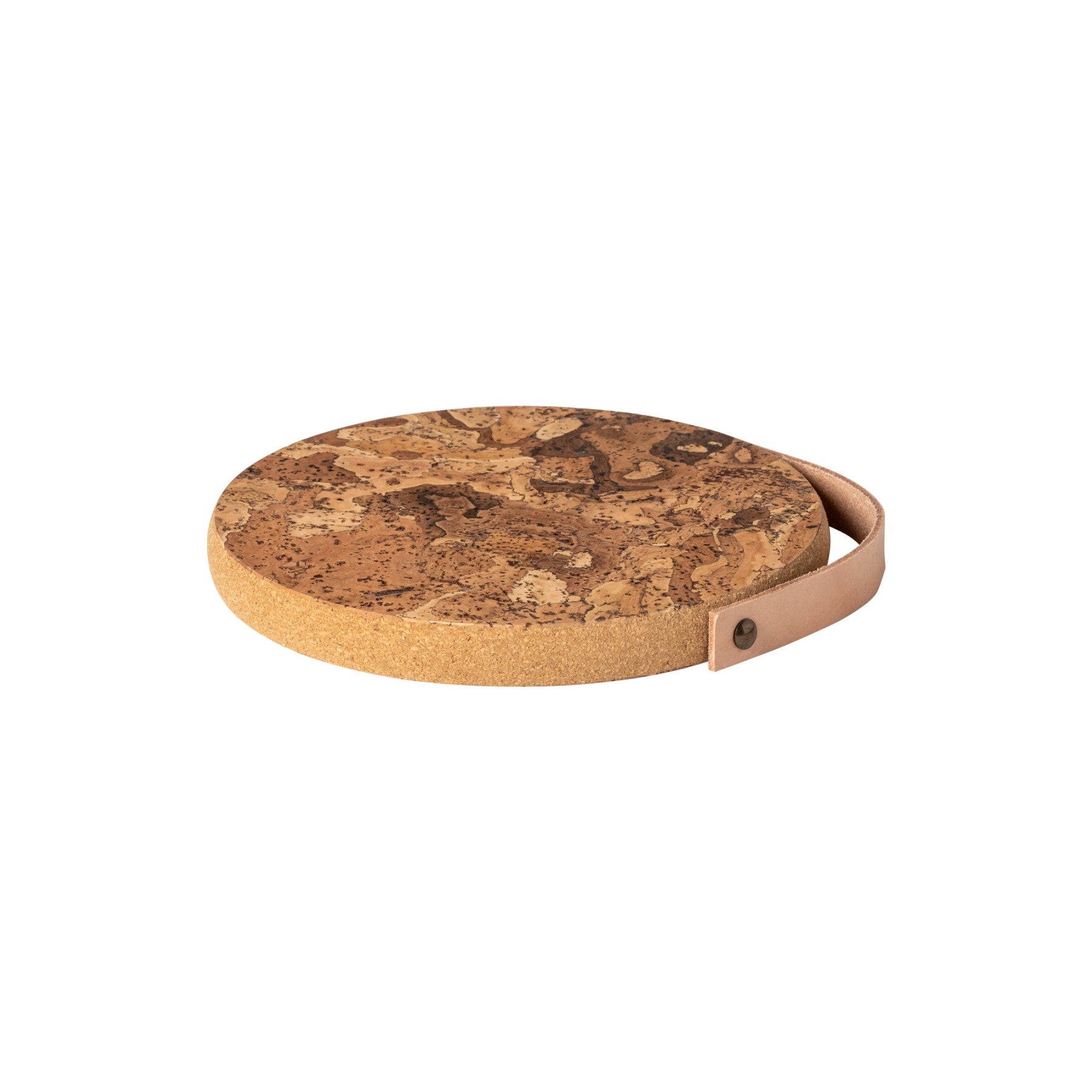 Cork Trivet with Leather Handle Tabletop Casafina   