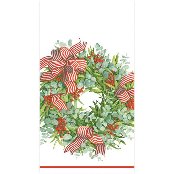 Ribbon Stripe Wreath Napkin
