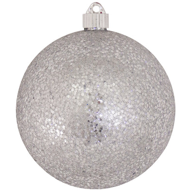 Silver Glitz Shatterproof Ball Ornament Holiday Decor Christmas by Krebs   