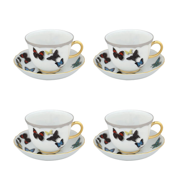 Christian Lacroix Butterfly Parade Tea Cup And Saucer (Set of 4)