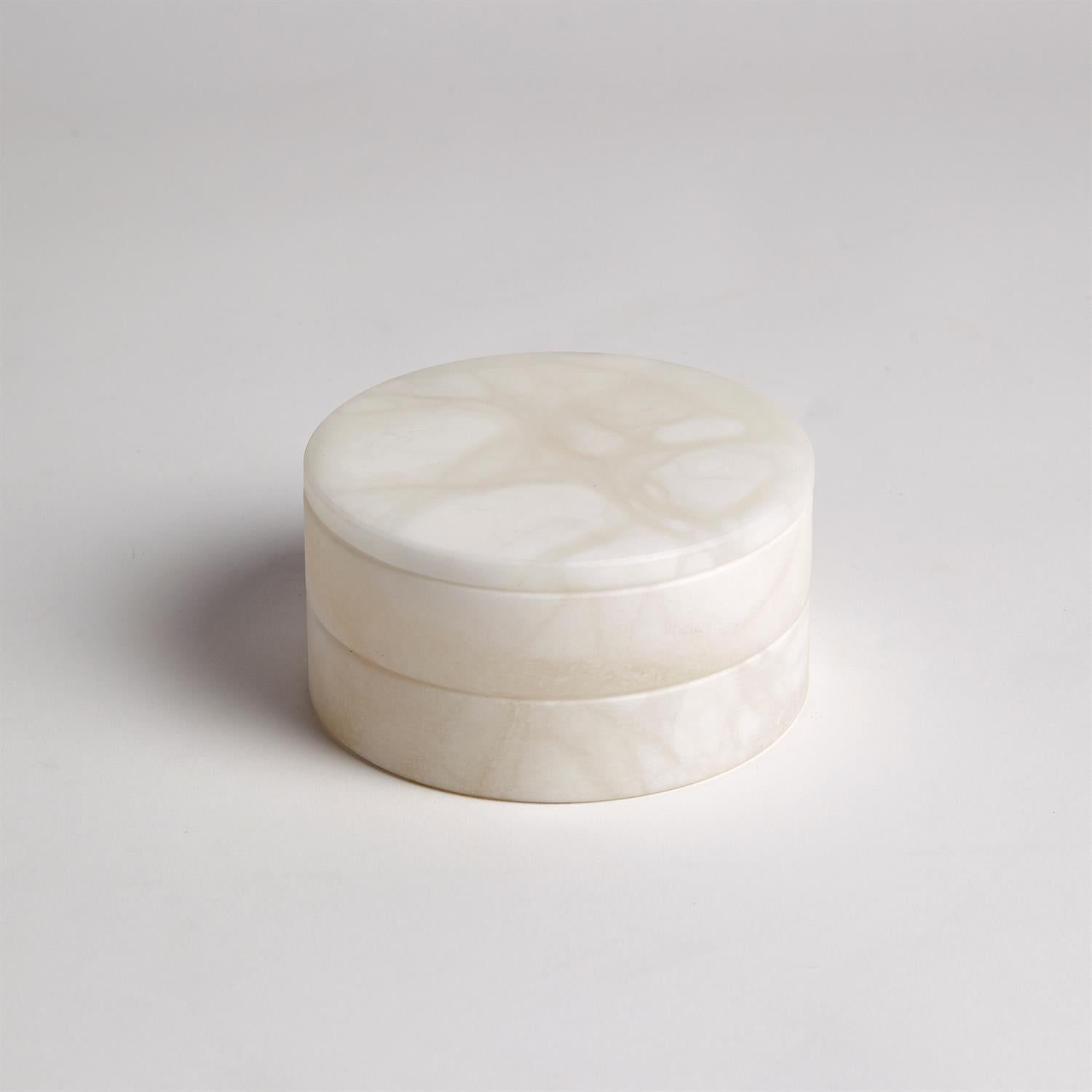 Alabaster Round Swivel Box Home Decor Global Views   