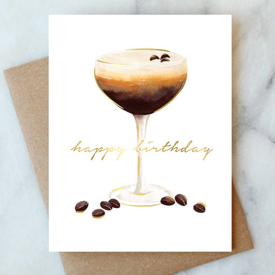 Espresso Martini Birthday Greeting Card Greeting & Note Cards Abigail Jayne Design   