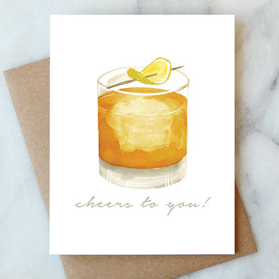 Whiskey Cheers Card Greeting & Note Cards Abigail Jayne Design   