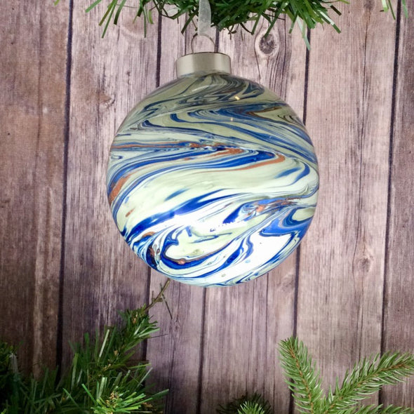 Green/Blue Glass Marble Ornament
