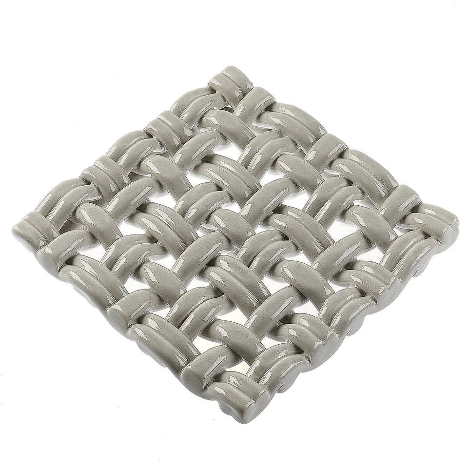 Woven Square Trivet Tabletop Skyros Greige  