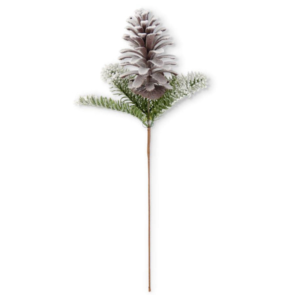 Flocked Fir And Pinecone Stem
