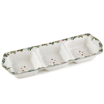Estrela Holiday Three Part Divided Tray Holiday Decor Skyros   