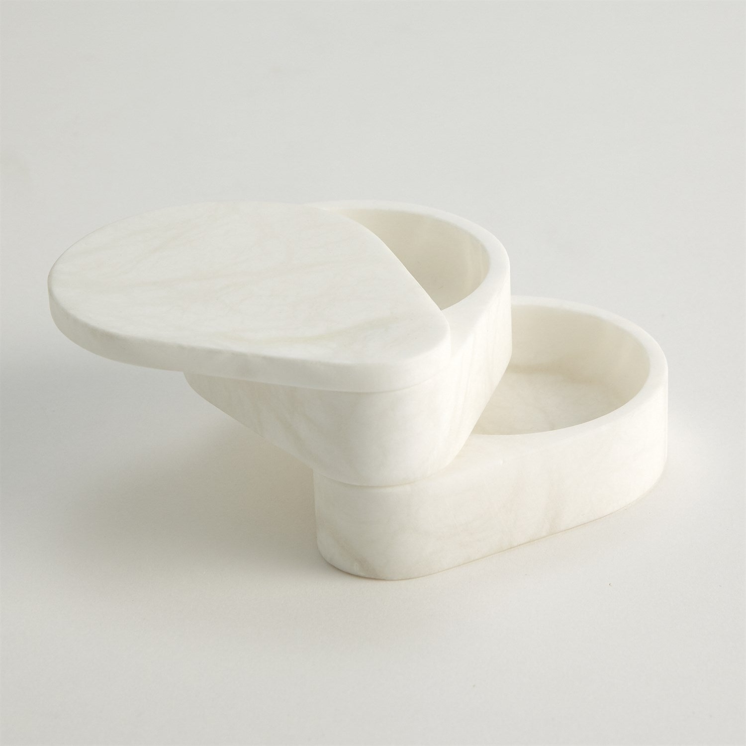 Alabaster Teardrop Double Boxes Home Decor Global Views   