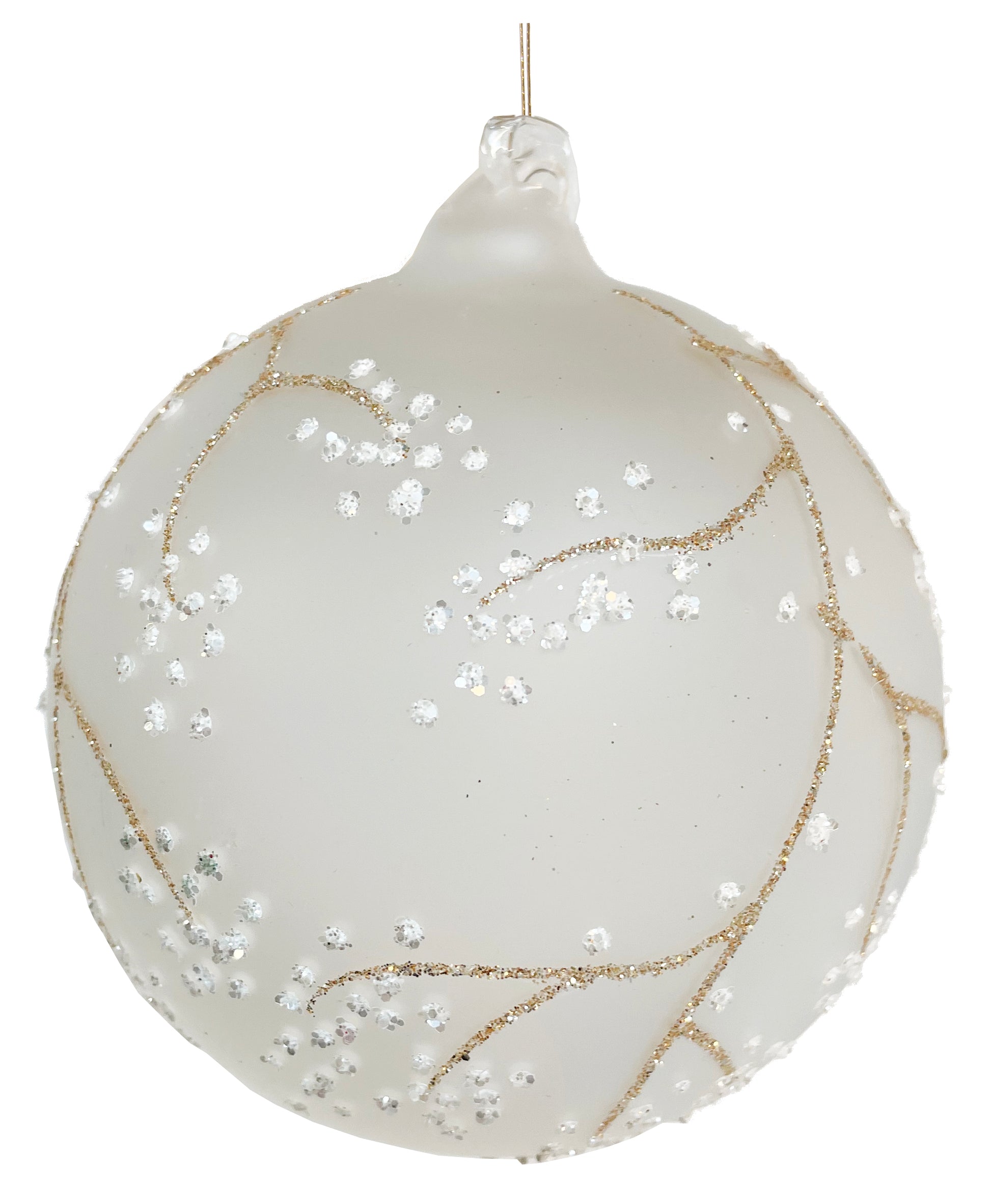 Glitter Branch Ball Ornament Holiday Decor Shishi   