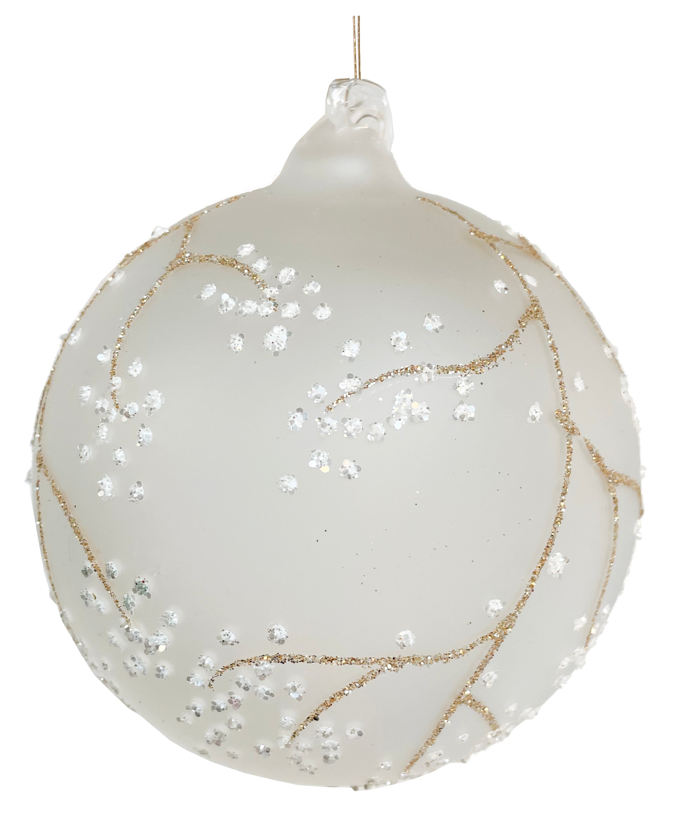 Glitter Branch Ball Ornament Holiday Decor Shishi   