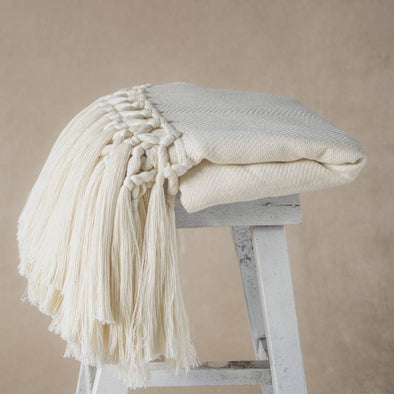 Macramé Natural Cotton Blanket
