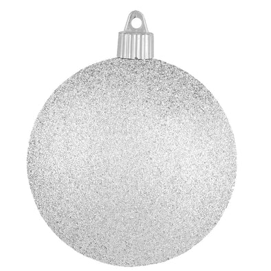 Silver Glitter Shatterproof Ball Ornament Holiday Decor Christmas by Krebs   