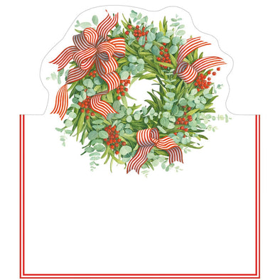 Ribbon Stripe Wreath Place Card